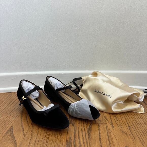 For Love & Lemons Black Velvet Mary Jane Flats โ Size 39 (8.5/9) - Picture 1 of 4